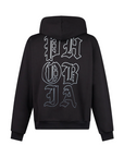 Phobia men's hooded sweatshirt with Morso de Demone print gray PH00387 black