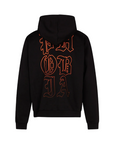 Phobia men's hooded sweatshirt with Morso de Demone print orange PH00388 black