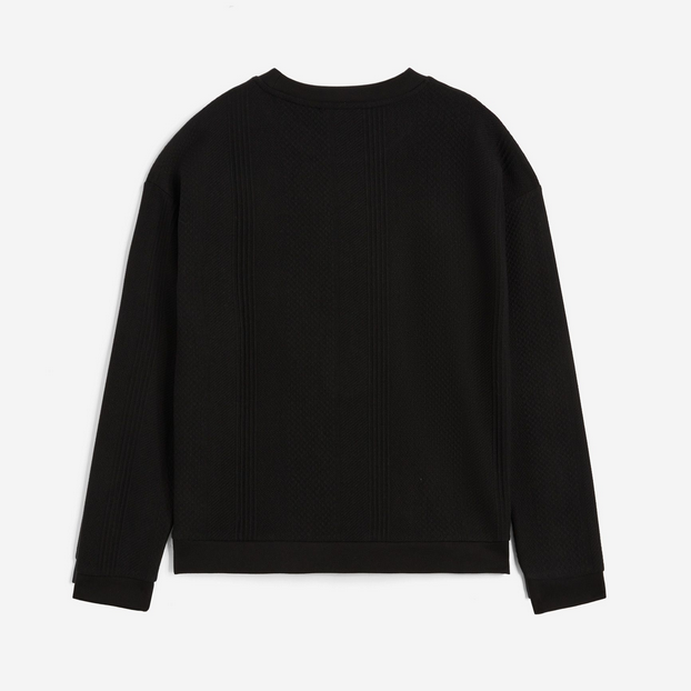 Freddy Crew-neck sweatshirt in diagonally woven fabric F3WSLS22 N black