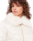 Gaudì women's down jacket with fur collar and belt 321BD35012 2131 tofu