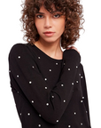 Gaudì Women's long-sleeved shirt with rhinestones 321BD53016 2001 black