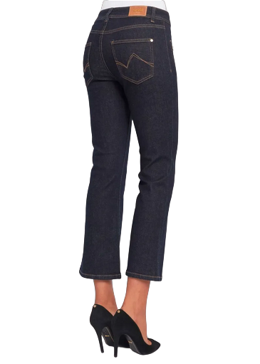 Gaudì women&#39;s short bell-shaped jeans trousers Frida 321BD26007 blue