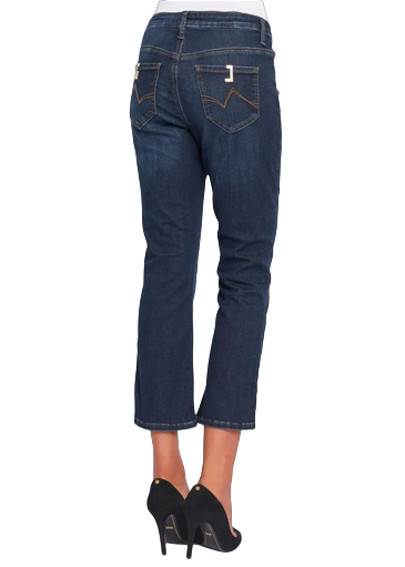 Gaudì women&#39;s Fedra short flared jeans trousers 321BD26025 blue