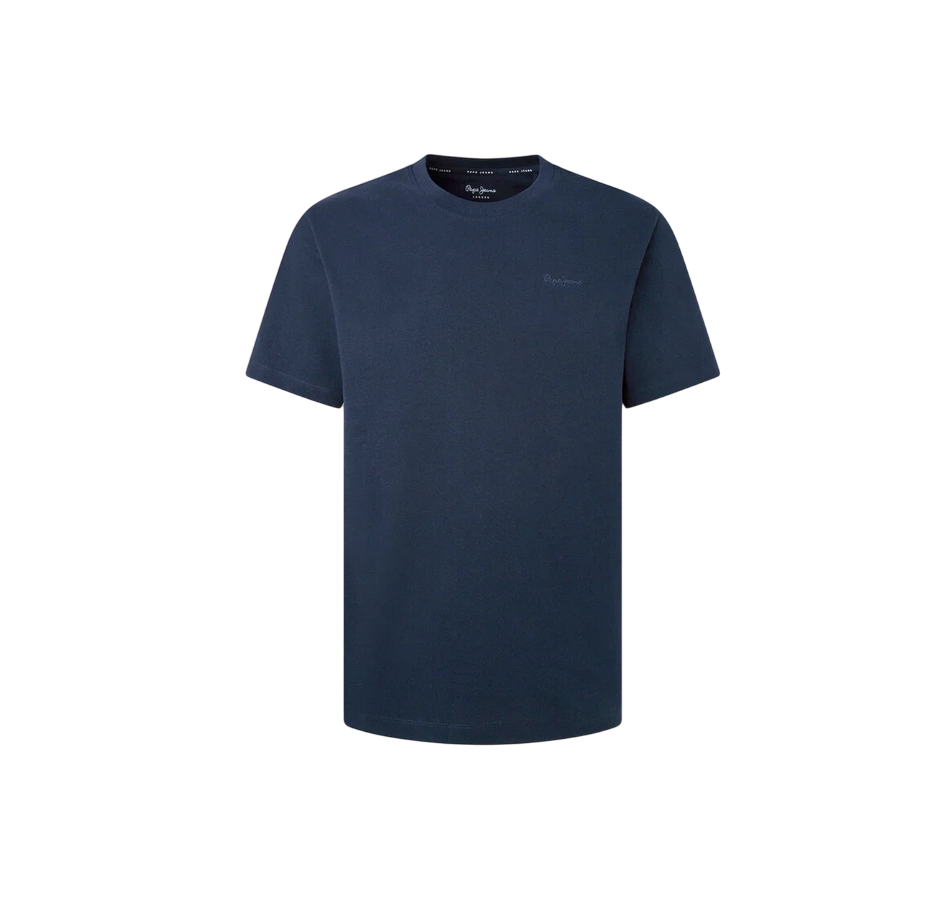 Pepe Jeans maglietta manica corta da uomo con logo ricamato Connor PM509206 594 blu
