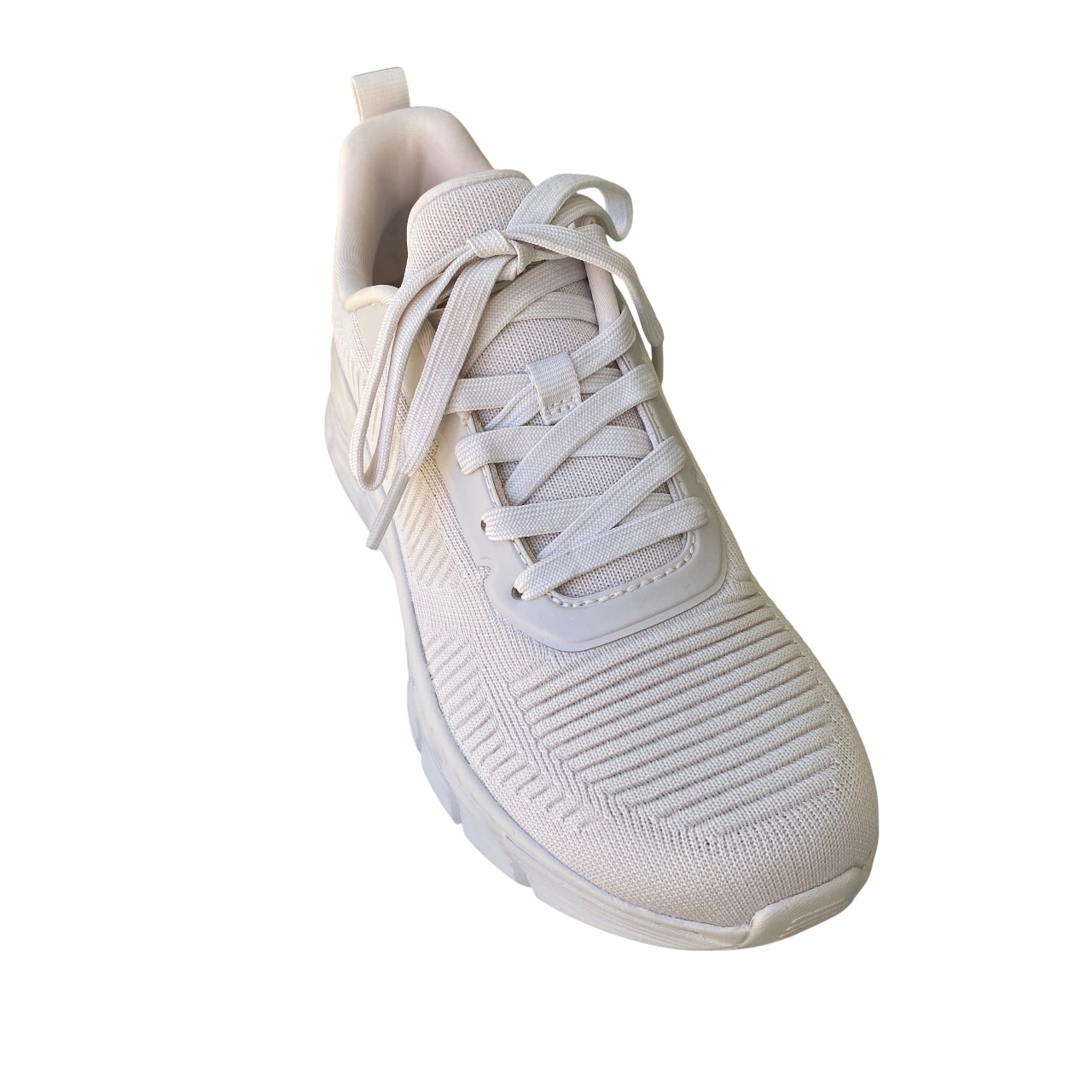 Sneakers Skechers BOBS Sport B Flex Hi vista frontale con sistema di allacciatura e punta arrotondata