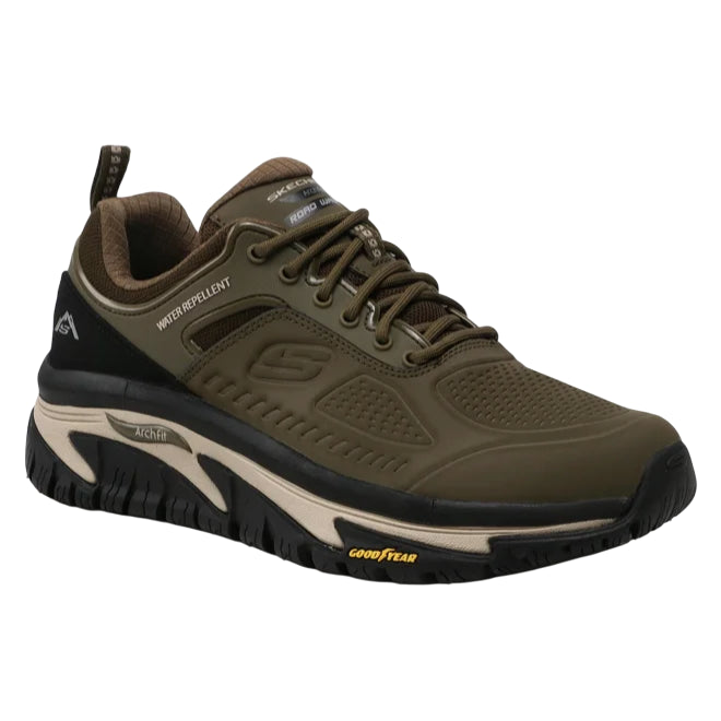 Skechers Relaxed Fit: Arch Fit Road Walker – Recon 237333/OLBK Verde-Nero - 3/4