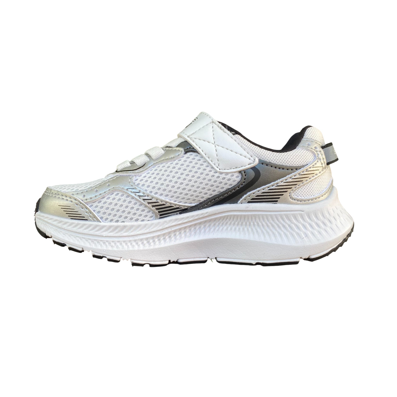 Skechers Scarpa da corsa Bambino GO RUN Consistent 2.0 Team-Pacer (405039L/SLW) Bianco-Argento - laterale