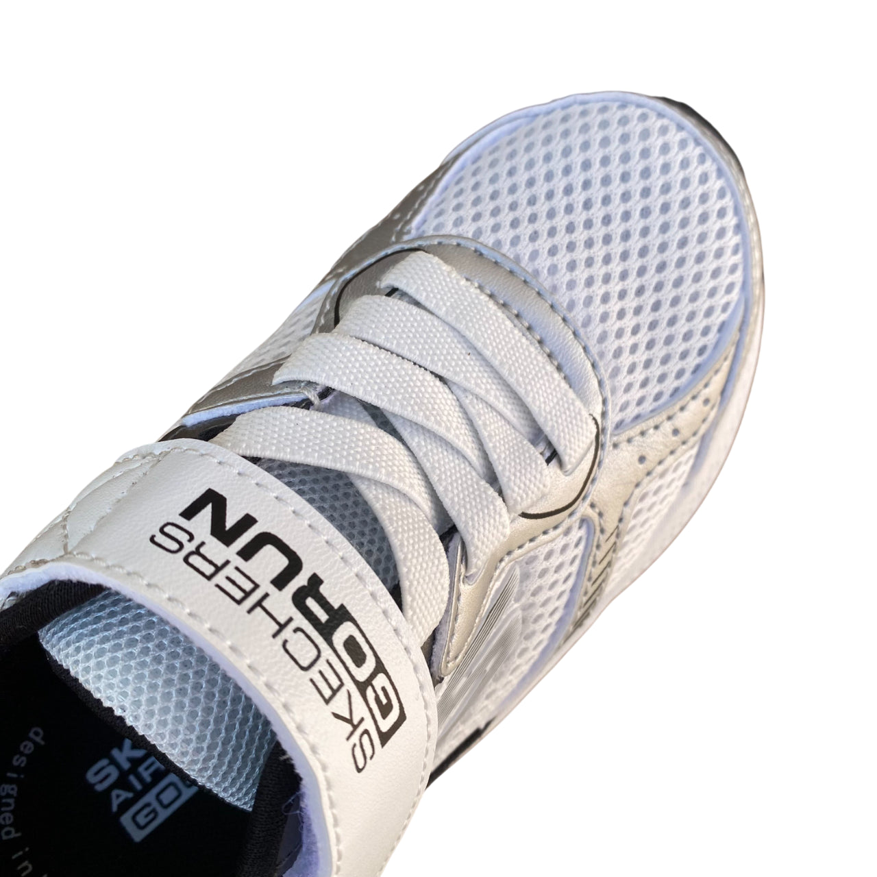 Skechers Scarpa da corsa Bambino GO RUN Consistent 2.0 Team-Pacer (405039L/SLW) Bianco-Argento - tomaia