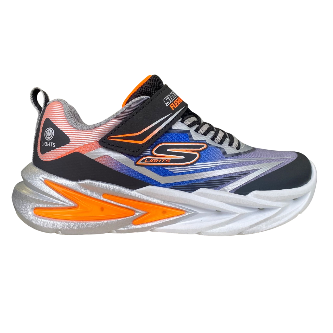 Skechers scarpa da ginnastica da bambino con luci S Light Flex Glow Ultra 400139L/BKS nero-argento