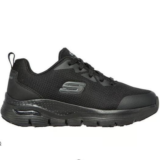 Skechers scarpa donna antinfortunistica da lavoro Arch Fit SR 108019EC/BLK nero vista latarale co tomaia 