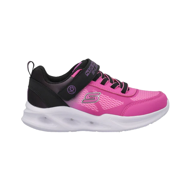 Skechers scarpa da ginnastica con le luci da bambina Sola Glow Ombre Deluxe 303714L/BKHP nero-rosa