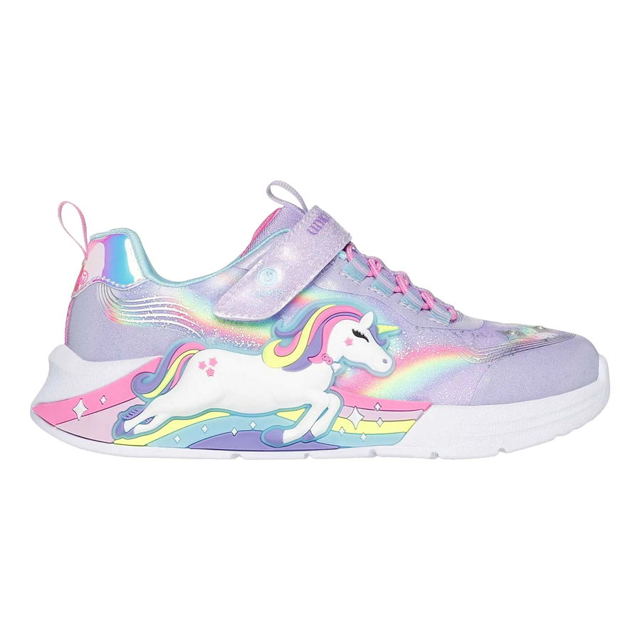 Skechers scarpa da ginnastica da bambina con le luci Unicorn Chaser 302298N/LVMT lavanda