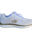 Skechers scarpa da ginnastica da donna Flex Appeal 2.0 Metal Madness 12764 WGD bianco-oro