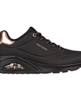 Skechers scarpa sneakers da donna Uno Shimmer Away 155196/BBK nero