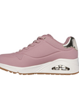 Skechers scarpa sneakers da donna Uno Shimmer Away 155196/ROS rosa