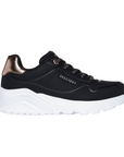 Skechers scarpa sneakers da ragazza Uno Lite Metallic Mode 310384L/BLK nero