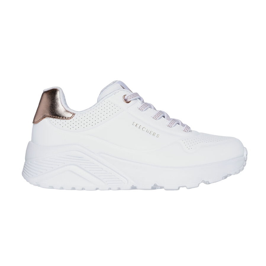 Skechers scarpa sneakers da ragazza Uno Lite Metallic Mode 310384L/WHT bianco