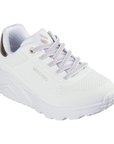 Skechers scarpa sneakers da ragazza Uno Lite Metallic Mode 310384L/WHT bianco