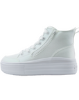 Skechers girl's high sneakers shoe with zipper Hyperlift 310253L/WHT white