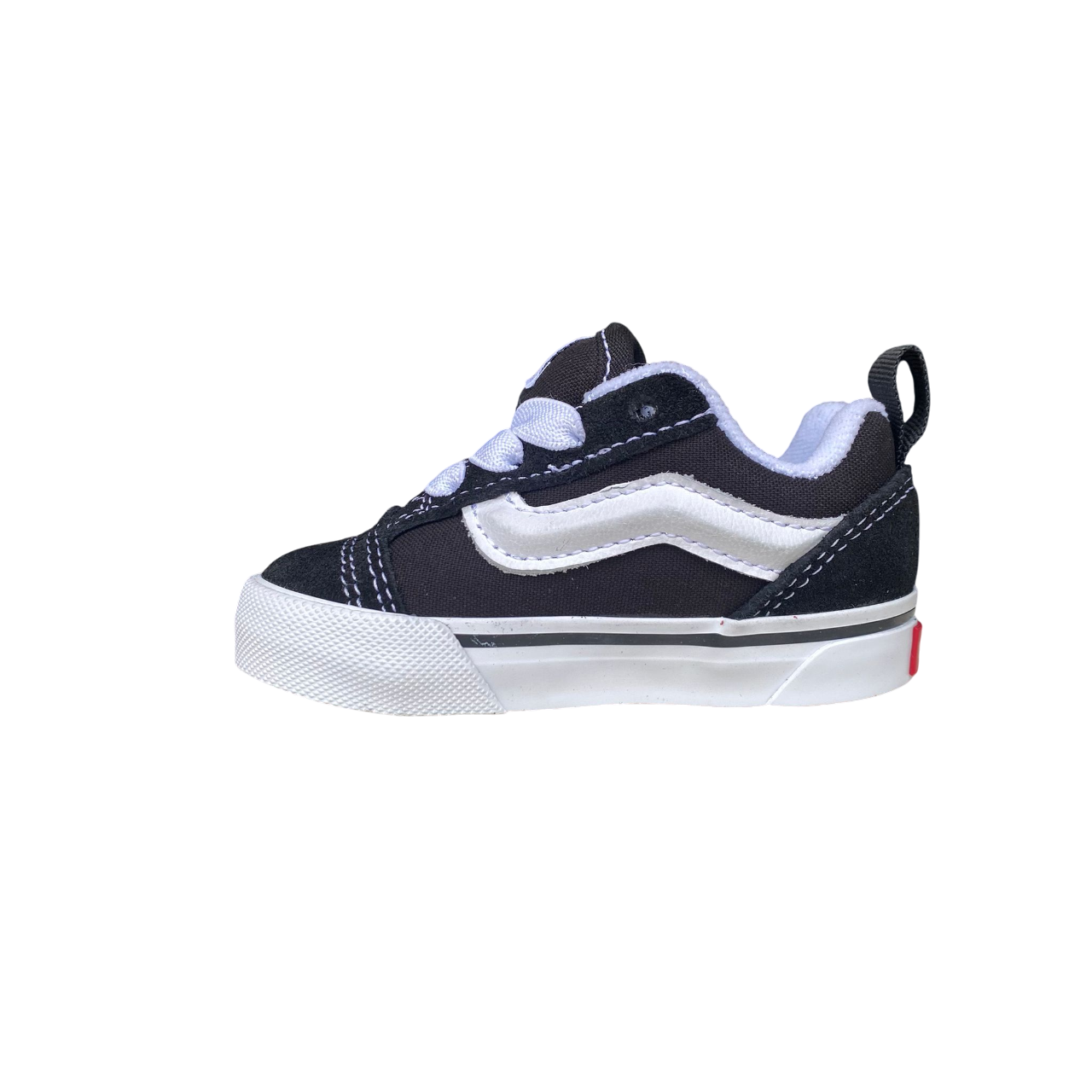 Vans Knu Skool VN000D0K6BT sneakers da bambino nero-bianco con laccio elastico, calzatura comoda e facile da indossare per bambini - interno
