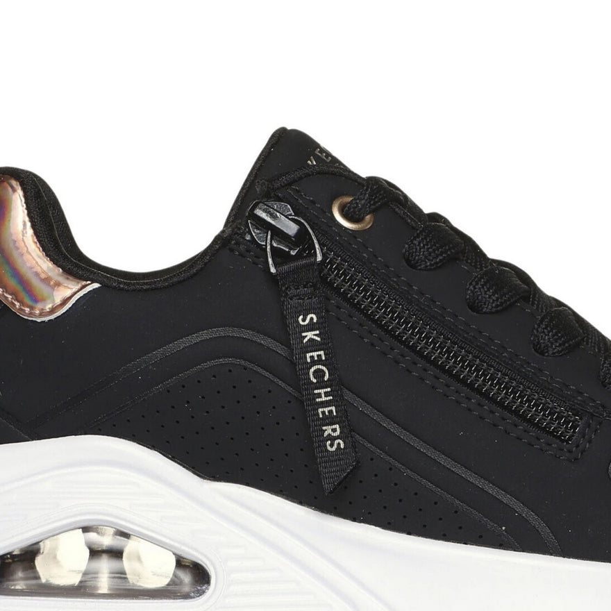 Sneakers junior Skechers UNO Gen1 Zip and Stride (310554L/BKRG) Nero - dettaglio zip