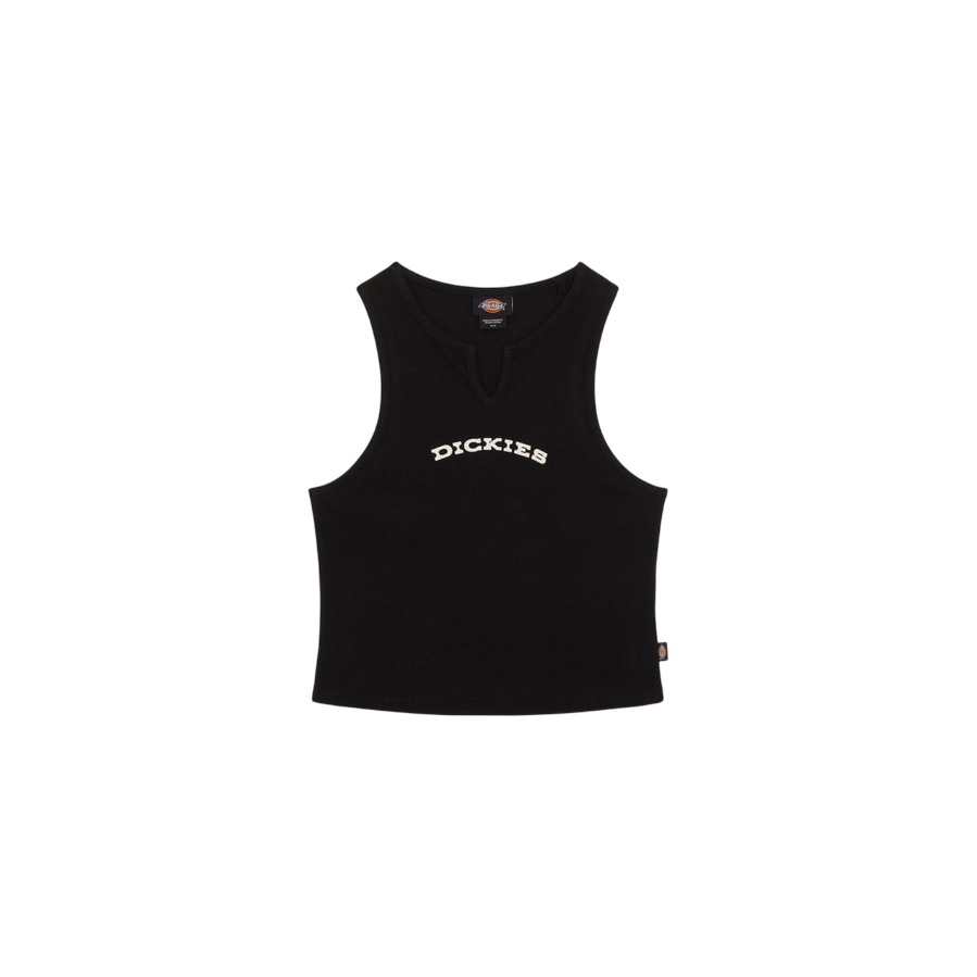 Sportiamo_Dickies canotta con scollo a V da donna a coste DK0A8677BLK nero2