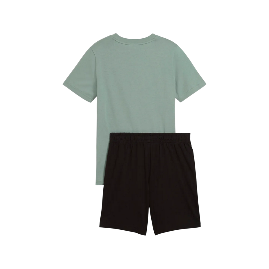 Sportiamo_Puma completo maglietta e pantaloncino junior Essential 686298-30 salvia-nero1