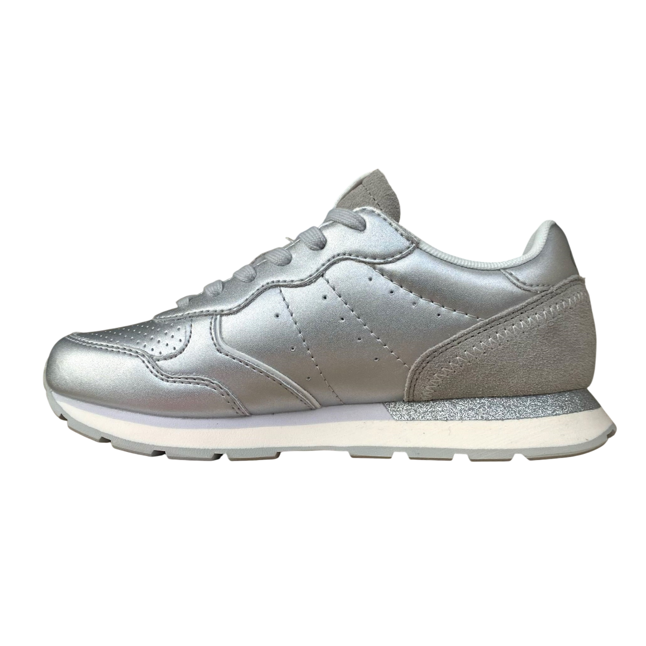 Sportiamo_Sun68 scarpa sneaker da ragazza in pelle Big Ally Z35408T 44 argento1