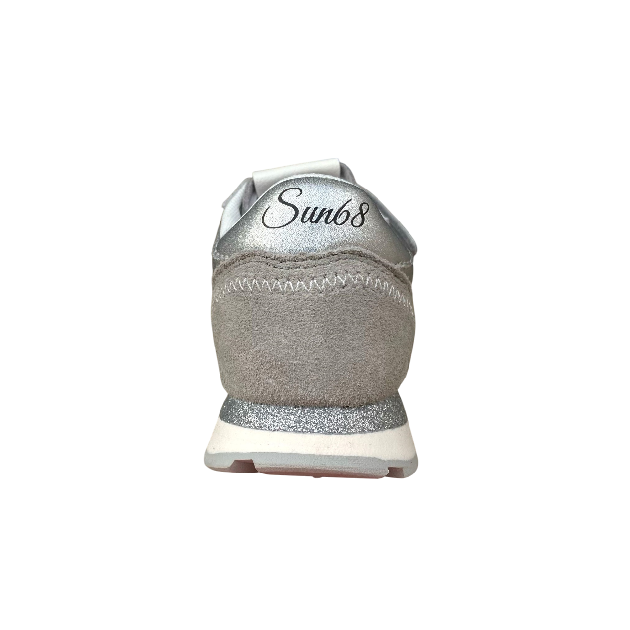 Sportiamo_Sun68 scarpa sneakers in pelle con laccio elastico e stappo da bambina Big Ally Z35408K 44 argento3