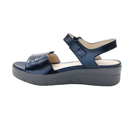 Stonefly sandalo casual da donna Aqua III 2 Laminata 108232 131 blu vista laterale interna