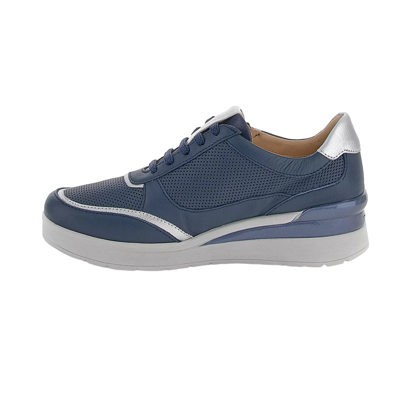 Stonefly scarpa casual da donna con cerniera Cream 52 in pelle nappa 220739 144 blu 1