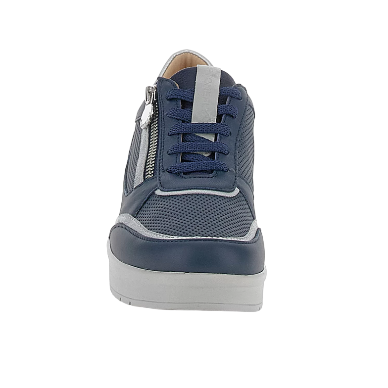 Stonefly scarpa casual da donna con cerniera Cream 52 in pelle nappa 220739 144 blu 3