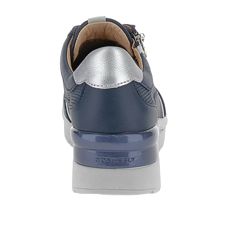 Stonefly scarpa casual da donna con cerniera Cream 52 in pelle nappa 220739 144 blu 4