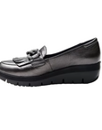 Stonefly women's moccasin in Plume 13 Lamoinated leather 218215 Z41 charcoal 