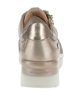 Stonefly women's casual shoe with zip Cream 52 in laminated leather 220738 I89 dove gray