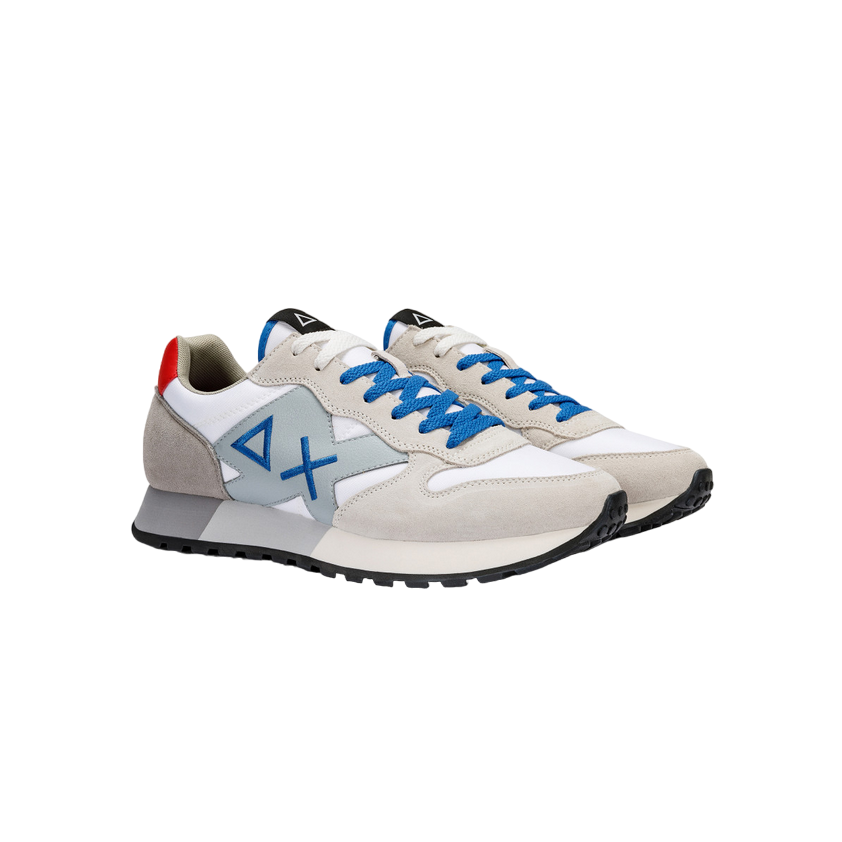 Sneakers Sun68 Jaki Solid Z34111 01 bianche da uomo, design minimalista italiano con dettagli raffinati