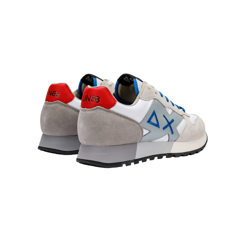 Sneakers Sun68 Jaki Solid Z34111 01 bianche da uomo, design minimalista italiano con dettagli raffinati 