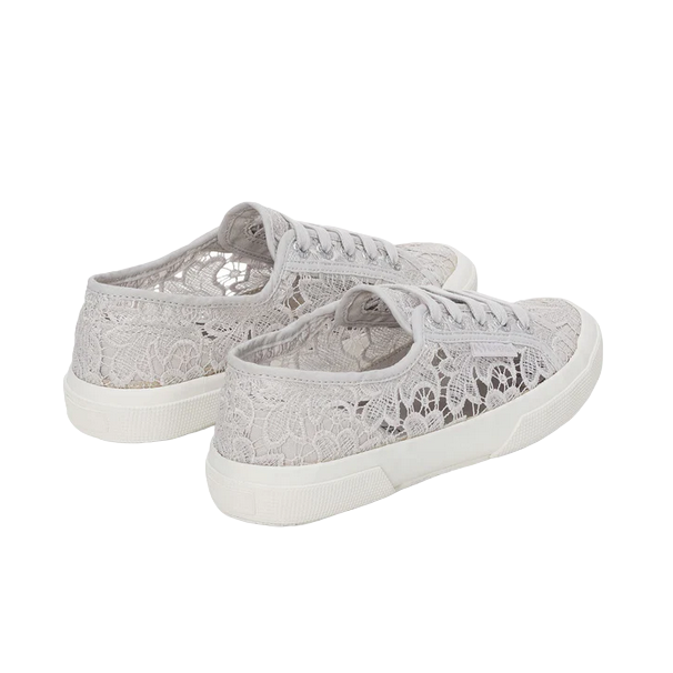 Superga women&#39;s sneakers shoe in Macrame 2750 S81219W A0B silver gray