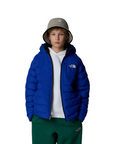 The North Face giubbotto reversibile da ragazzo con cappuccio Perrito NF0A88TWCZ6 blu