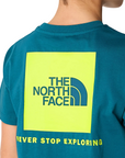 The North Face short sleeve t-shirt for boys Redbox NF0A87T5YAO  
moss blue lemon yellow