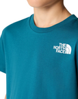 The North Face short sleeve t-shirt for boys Redbox NF0A87T5YAO  
moss blue lemon yellow