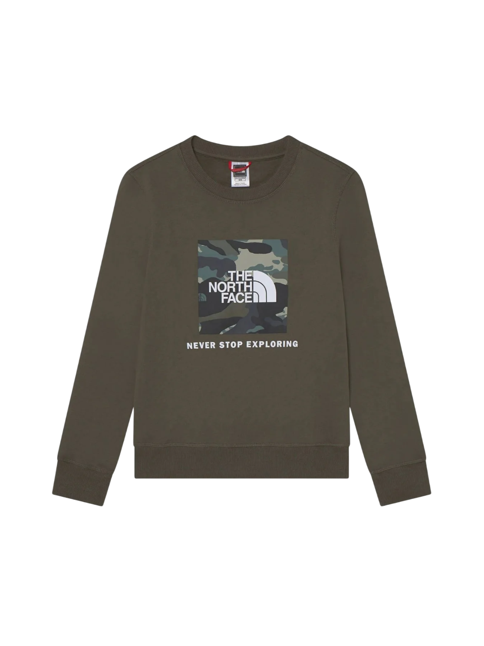 The North Face Felpa girocollo per ragazzi Teens Box Crew NF0A7X5921L1 new taupe green