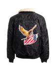 Top Gun men's bomber jacket with fur collar 01G0100 001 black