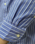 US Polo Assn camicia manica lunga da uomo a righe bianche US40104010 730 blu chiaro