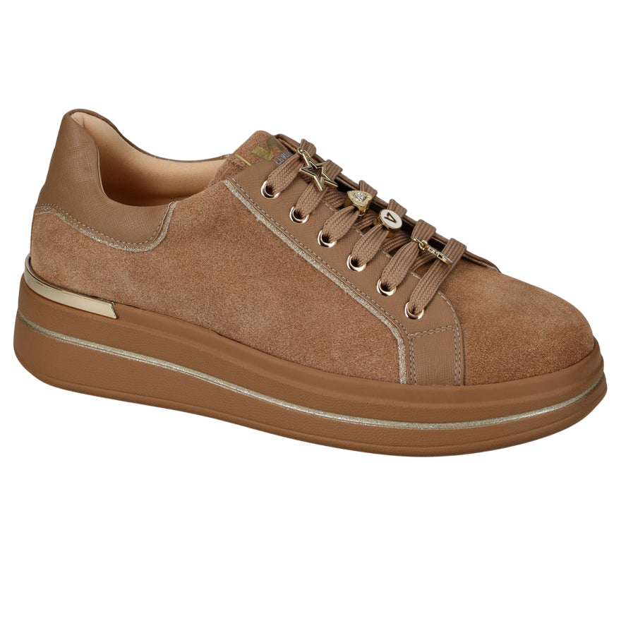 Valleverde 35480 Scarpe Donna Tortora - Sneakers Comode in Pelle con Design Elegante - laterale