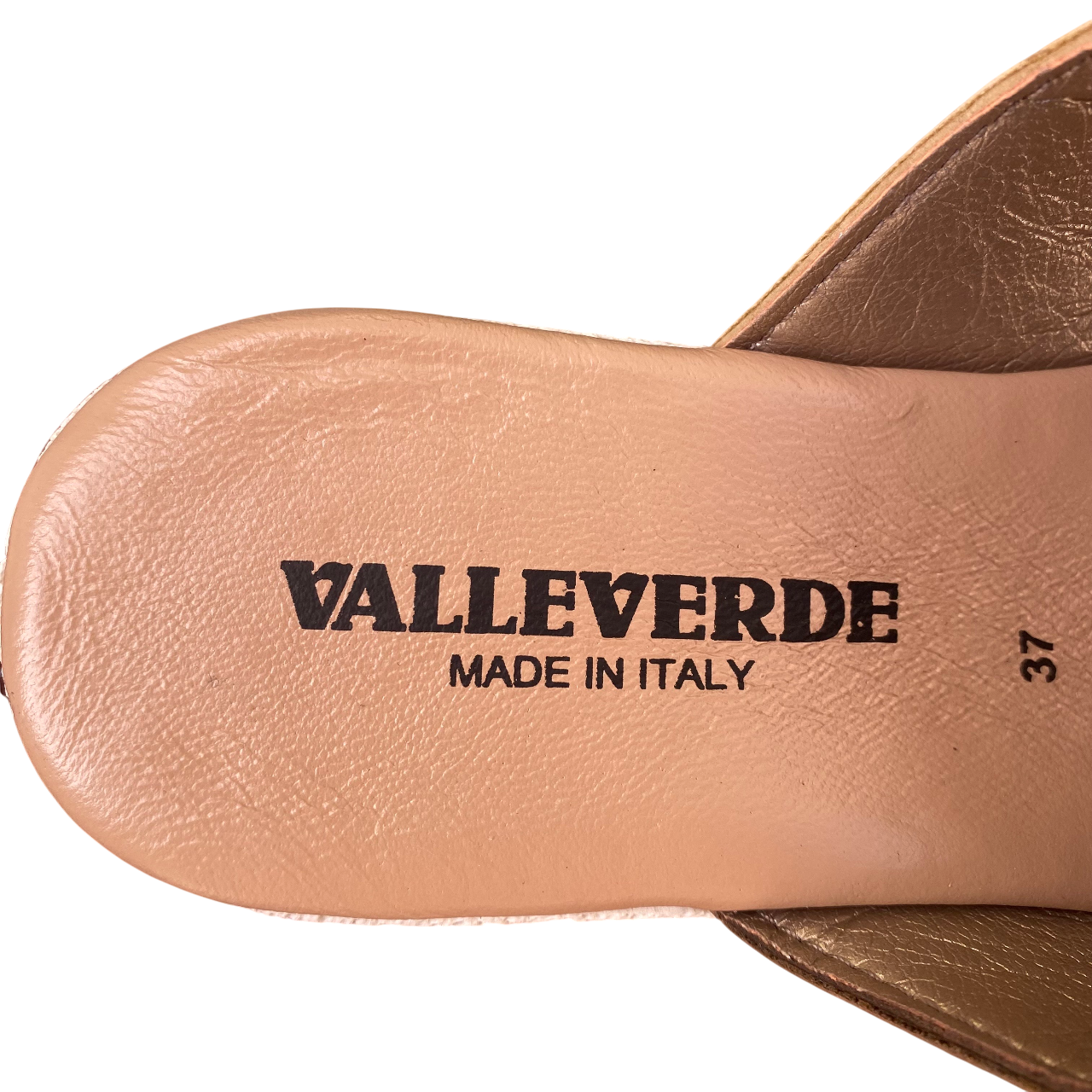 Valleverde sandalo ciabatta da donna con fascia unica effetto incrocio con strass e taglio geometrico. V55100 oro