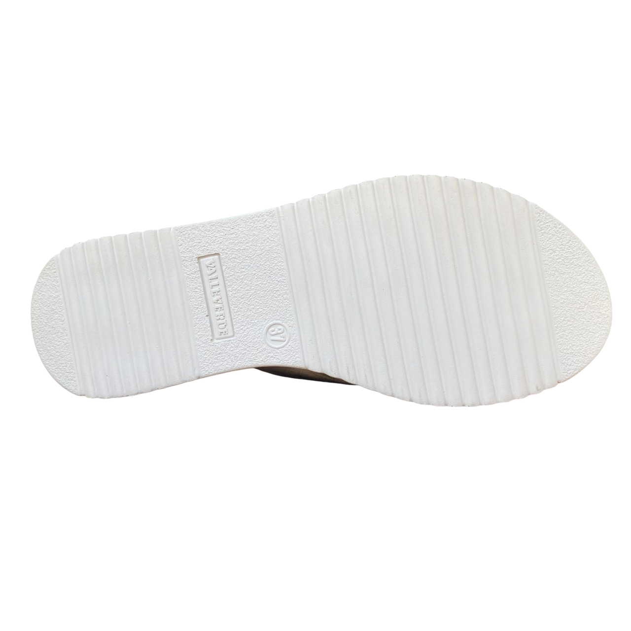 Valleverde sandalo ciabatta da donna con fascia unica effetto incrocio con strass e taglio geometrico. V55100 oro
