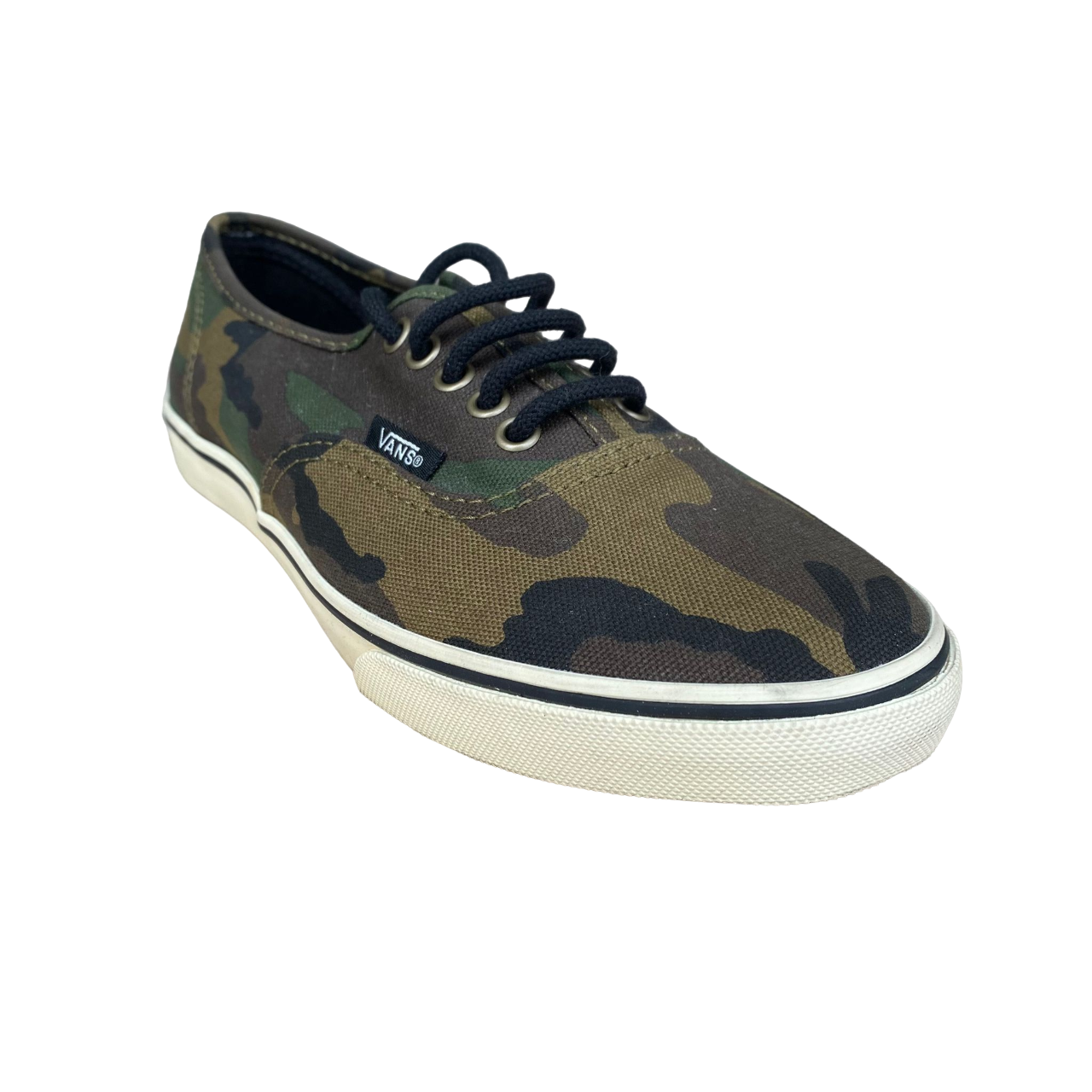 Vans Authentic Lo Pro oliva da donna, modello VN0T9NAT0 con profilo basso e suola in gomma waffle - frontale