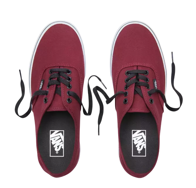 Sneakers Vans Authentic VN000QER5U8 bordò e nere unisex con suola in gomma vulcanizzata e design classico bicolore - dall'alto