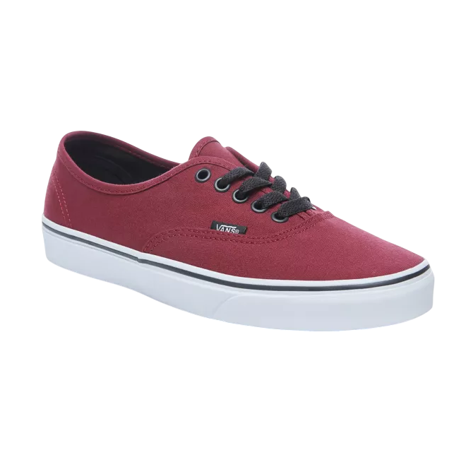 Sneakers Vans Authentic VN000QER5U8 bordò e nere unisex con suola in gomma vulcanizzata e design classico bicolore - frontale